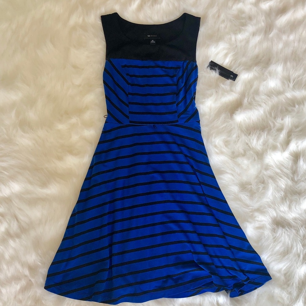 Black and blue dress